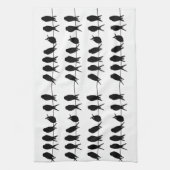 Vogels op een draad ~ bewerkbare achtergrondkleur theedoek (Verticaal)