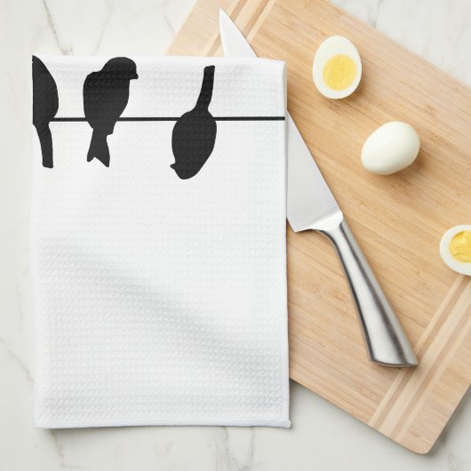 Vogels op een draad – durf anders te zijn theedoek (Quarter Fold)