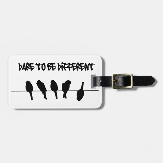 Vogels op een draad - durf verschillend te zijn bagagelabel (Voorkant horizontaal)