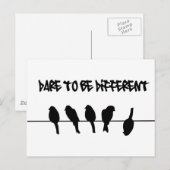 Vogels op een draad - durf verschillend te zijn briefkaart (Voorkant / Achterkant)