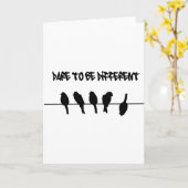 Vogels op een draad - durf verschillend te zijn kaart (Gele Bloem)