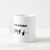 Vogels op een draad - durf verschillend te zijn koffiemok (Voorkant links)