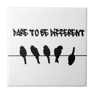Vogels op een draad - durf verschillend te zijn tegeltje