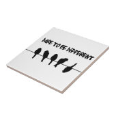 Vogels op een draad - durf verschillend te zijn tegeltje (Zijkant)