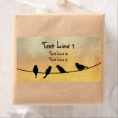 Vogels op een draad etiket (Insitu)