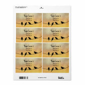 Vogels op een draad etiket (Full Sheet)