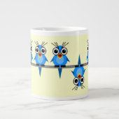 vogels op een draad grote koffiekop (Voorkant)