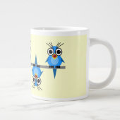 vogels op een draad grote koffiekop (Rechts)