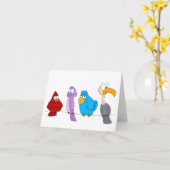 Vogels op een draad kaart (Gele Bloem)