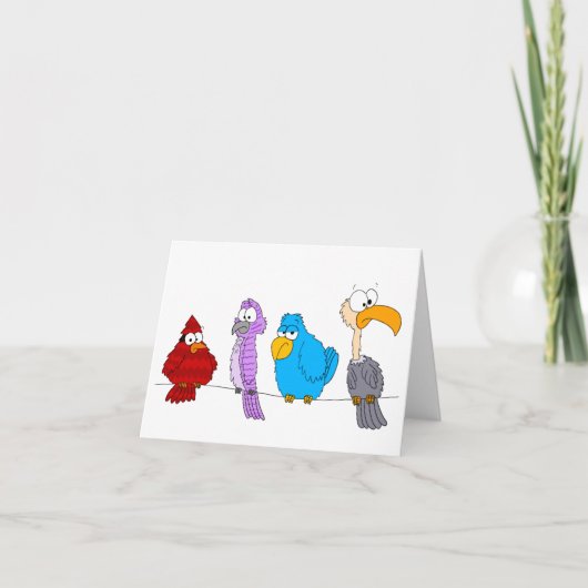 Vogels op een draad kaart (Voorkant)