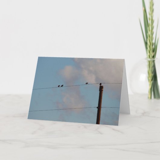 Vogels op een draad kaart (Voorkant)