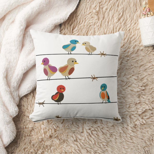 Vogels op een Draad Kussen (Deken)