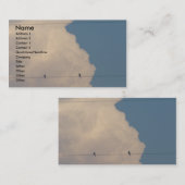 Vogels op een draad met mist op legkippen visitekaartje (Voorkant / Achterkant)