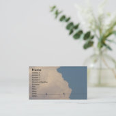 Vogels op een draad met mist op legkippen visitekaartje (Staand voorkant)