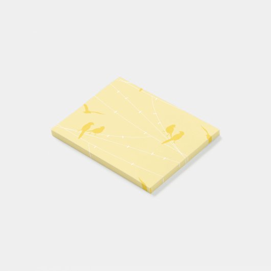 Vogels op een draad post-it® notes (Schuin)