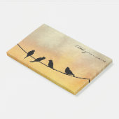 Vogels op een draad post-it® notes (Schuin)