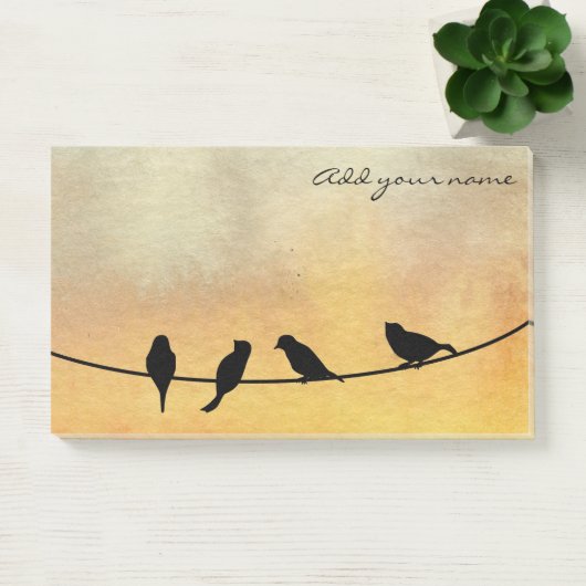 Vogels op een draad post-it® notes (Kantoor)