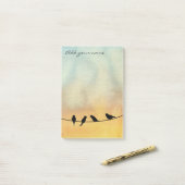 Vogels op een draad post-it® notes (Op bureau)