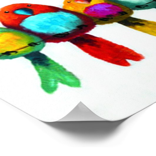 vogels op een draad poster (Hoek)