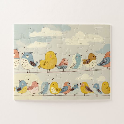 Vogels Op een Draad Puzzel (Horizontaal)