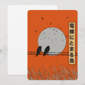 Vogels op een draad save the date (Voorkant / Achterkant)