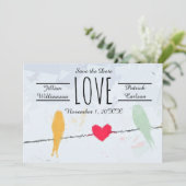 Vogels op een draad - Sla de Kaart Datum op (Staand voorkant)