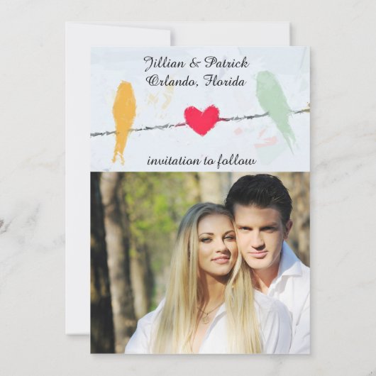 Vogels op een draad - Sla de Kaart Datum op (Achterkant)