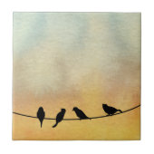 Vogels op een draad tegeltje (Voorkant)