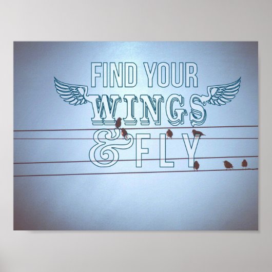 Vogels op een draad, vlieg poster (Voorkant)