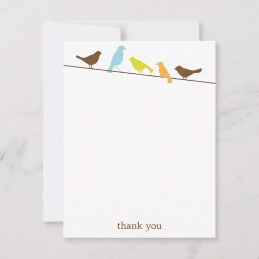 Vogels op een draadvlak Dank je wel Kaarten (Voorkant)