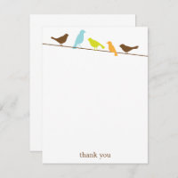 Vogels op een draadvlak Dank je wel Kaarten
