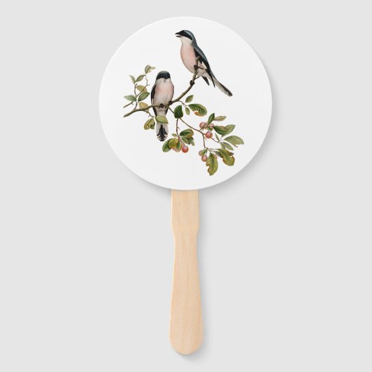   vogels op een filiaal handwaaier (Voorkant)