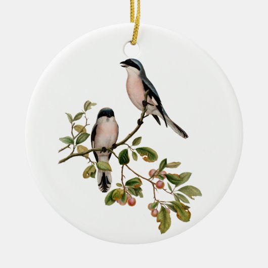 vogels op een filiaal keramisch ornament (Voorkant)