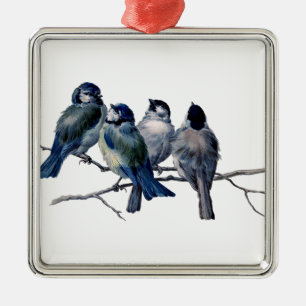  vogels op een filiaal metalen ornament