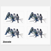  vogels op een filiaal rechthoekige sticker (Vel)