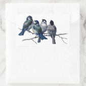  vogels op een filiaal rechthoekige sticker (Tas)