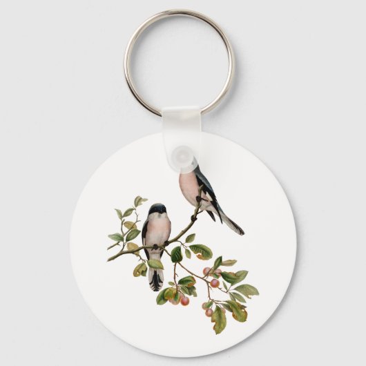 vogels op een filiaal sleutelhanger (Voorkant)