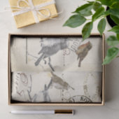 Vogels op een filiaal van het Franse postmerk Coll Tissuepapier (Geschenk)