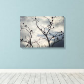 Vogels op een grijze dag canvas afdruk (Insitu (Houten vloer))