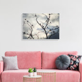 Vogels op een grijze dag canvas afdruk (Insitu (Woonkamer))