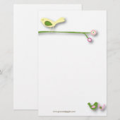 vogels op een gril briefpapier (Voorkant / Achterkant)