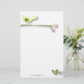 vogels op een gril briefpapier (Staand voorkant)