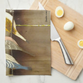 vogels op een hek theedoek (Quarter Fold)