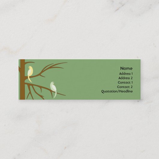 Vogels op een Magere Boom - Mini Visitekaartje (Voorkant)