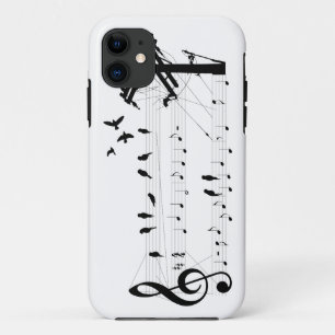 Vogels op een Notenbalk iPhone 11 Hoesje