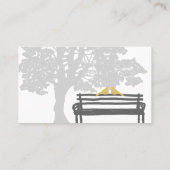 Vogels op een parkbank die Kaarten voor bruiloft o Plaatskaartje (Achterkant)