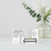 Vogels op een parkbank die Kaarten voor bruiloft o Plaatskaartje (Staand voorkant)