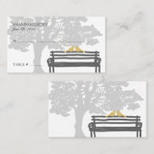 Vogels op een parkbank die Kaarten voor bruiloft o Plaatskaartje (Voorkant / Achterkant)