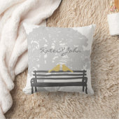 Vogels op een parkbank kussen (Deken)