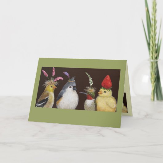 vogels op een partijkaart kaart (Voorkant)